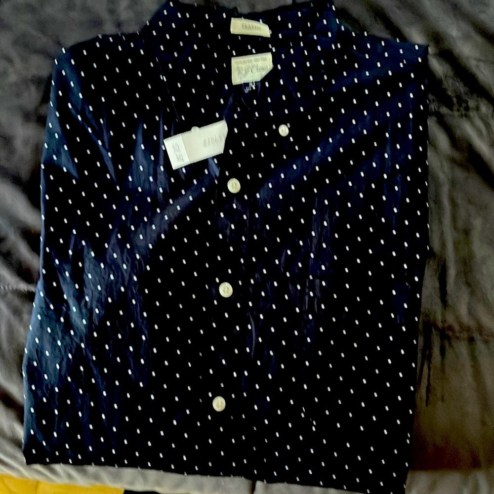 Men’s Jcrew summer short sleeve. Polka dot Navy